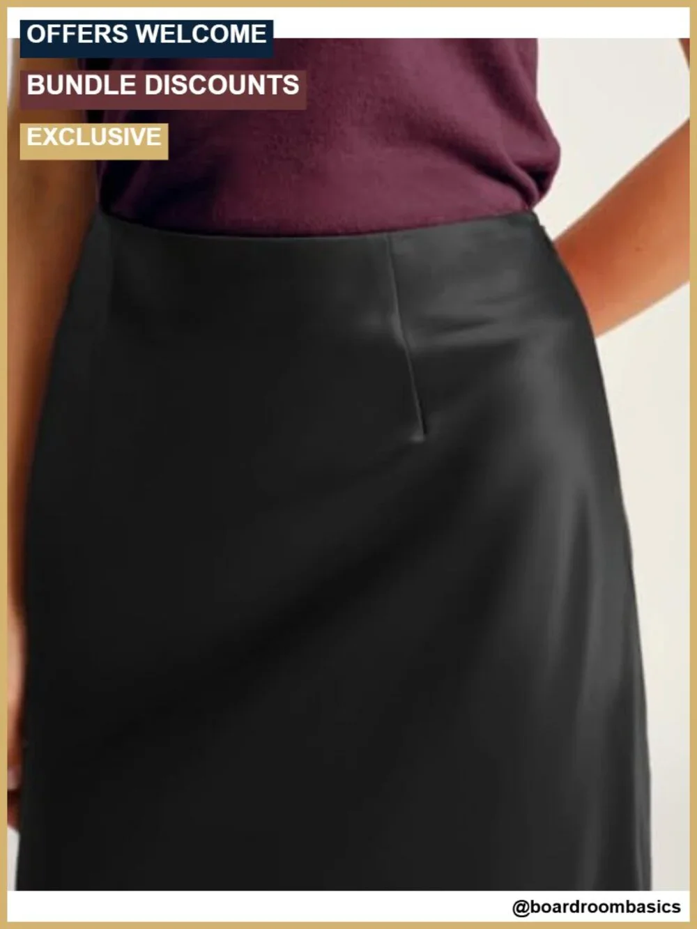 A-Line High Waist Midi Skirt Acetate Blend Office Pencil Skirt Knee-Length